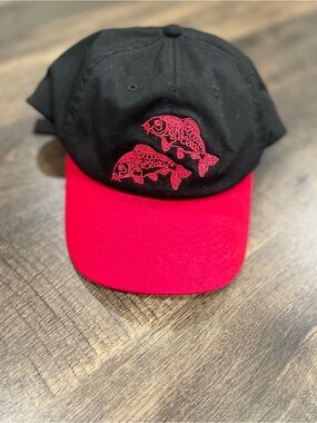 Columbia Black and Red Embroidered Fish Baseball Cap
